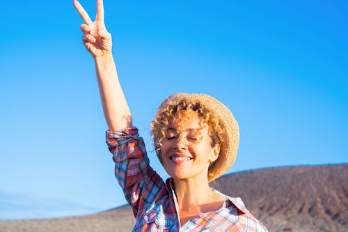 Victory Hand Gesture To Stop War And Love Peace